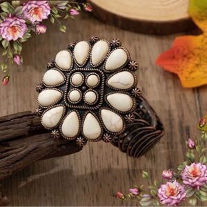 Vintage Bohemian Style Teardrop Zinc Alloy Antique Bronze‎ Cuff Bracelet